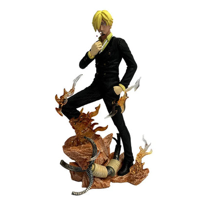 One Piece Resonance Series GK Diable Jambe Twin Wings Sanji white suit Figure Scene Sculpture PVC Model Collection Toy Gift 24cm