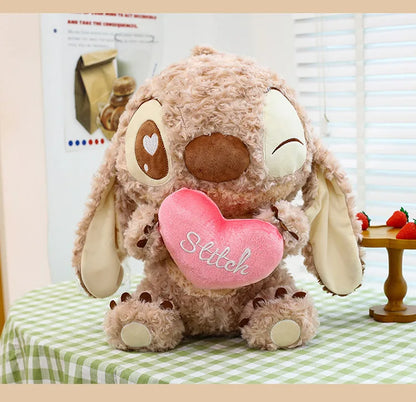 45/60/70cm Big Size Curly Stitch Disney Anime Plush Stuffed Doll Kawaii Coffee Plushies Pillow Ornaments Children's Holiday Gift