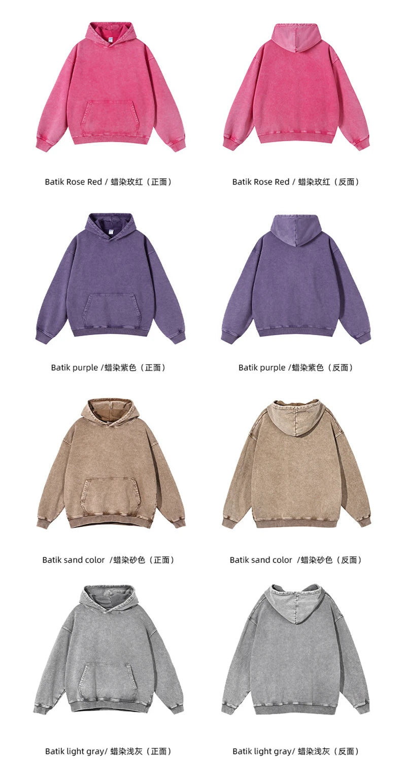 ZODF Autumn Winter Men 420gsm Heavyweight Washed Cotton Hoodie Streetwear Sweatshirt HY0307