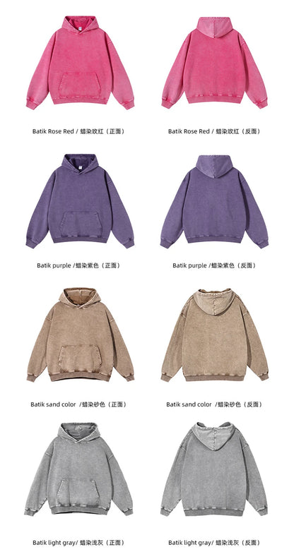ZODF Autumn Winter Men 420gsm Heavyweight Washed Cotton Hoodie Streetwear Sweatshirt HY0307