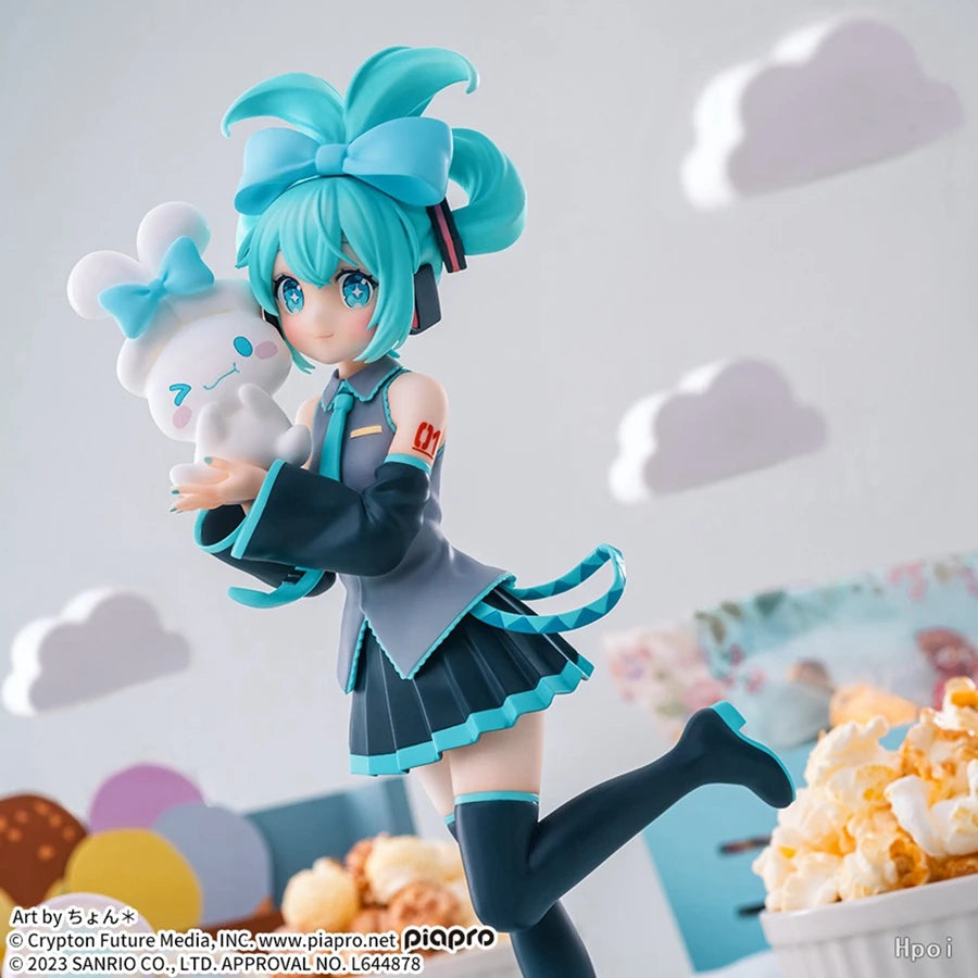 1PC 20cm/7.87inch Hatsune Miku X Cinnamoroll Anime Figure Kawaii Miku Action Figure PVC Adult Collection Model Doll Toys Gifts