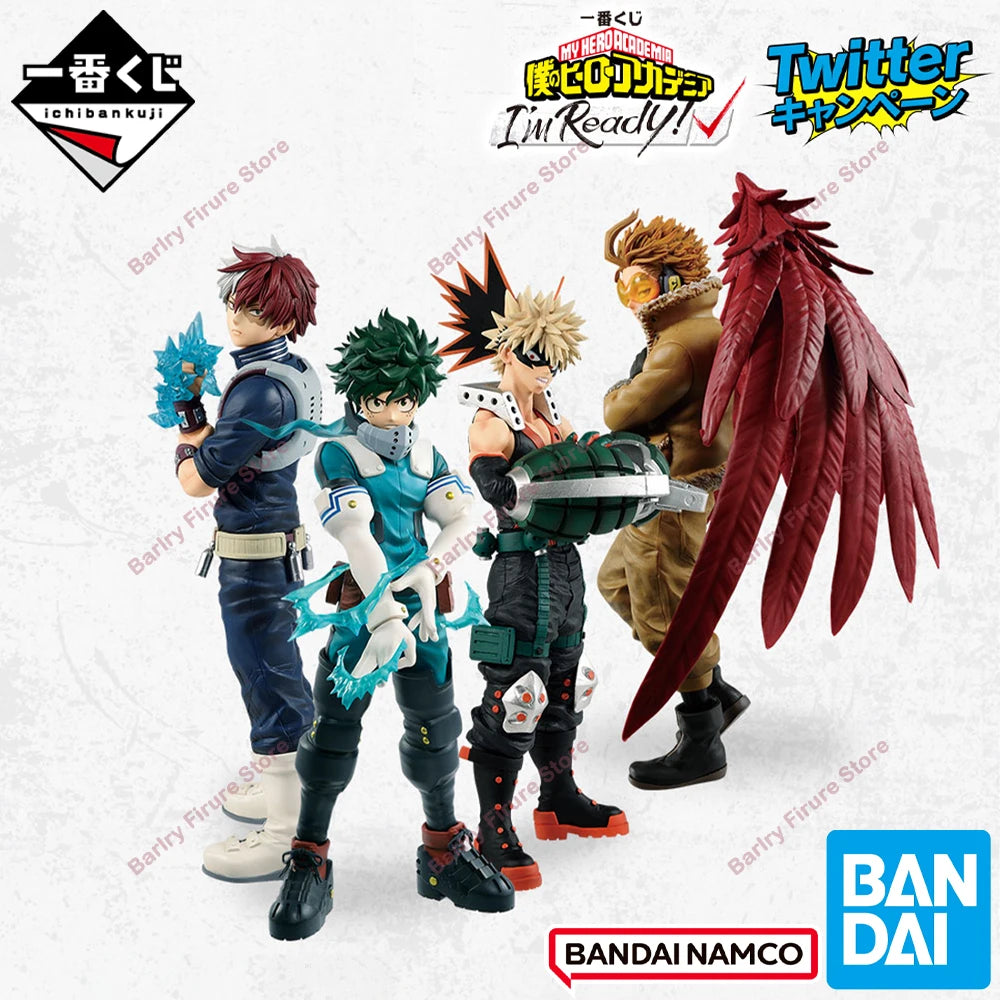 Bandai Ichiban Kuji My Hero Academia Hawks Midoriya Bakugou 24cm PVC Model