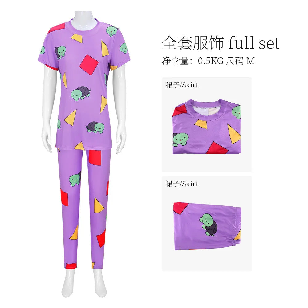 None Mira Light Purple Bear Pajamas Unisex Polyester Set - 2pcs / XXXL