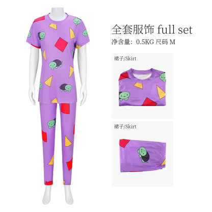 None Mira Light Purple Bear Pajamas Unisex Polyester Set - 2pcs / XXXL