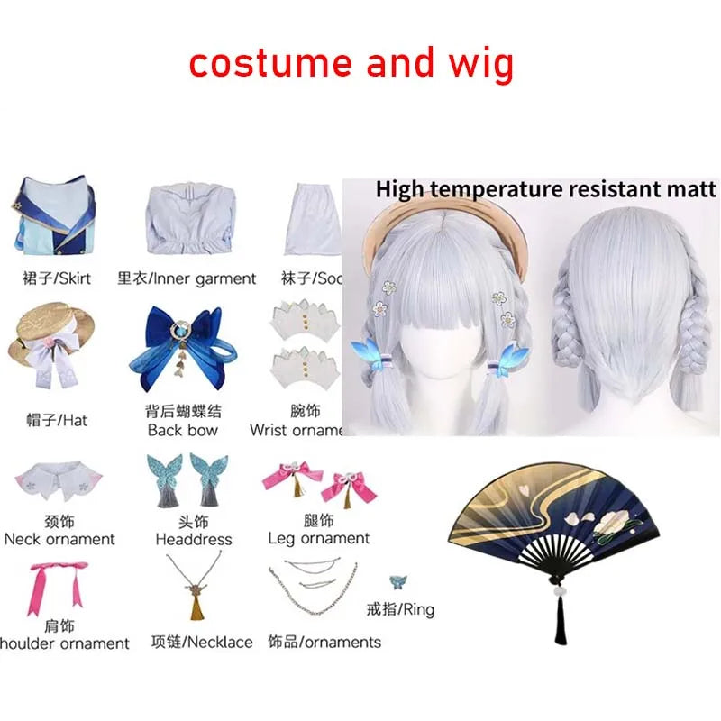 Genshin Impact Kamisato Ayaka Springbloom Dress Euro Size Cotton Polyester - costume and wig / XXXL