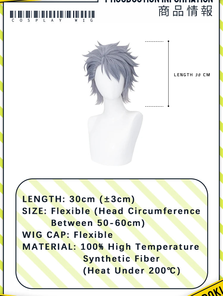 IN STOCK Himmel Stark Heiter Wig Anime Frieren: Beyond Journey's End Cosplay DokiDoki Men Wreath Blue Short Hair Heat Resistant
