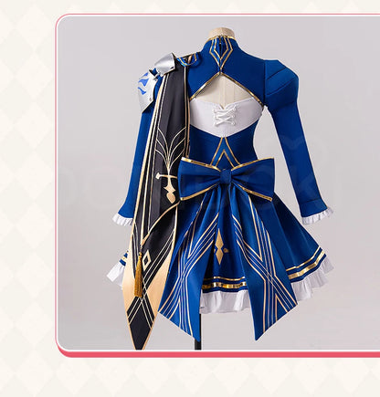 Saber Cosplay Costume Game Honkai: Star Rail x Fate【XS-3XL】DokiDoki-N Women Blue Saber HSR Costume Plus Size