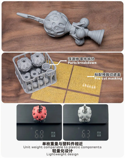 TAS Model Red GQuuuuuuX Conversion Parts Bits-2 Pieces PMC-BD-69-1 for HG 1/144 gMS-α 3D Print Highly Accurate Resin Parts DIY