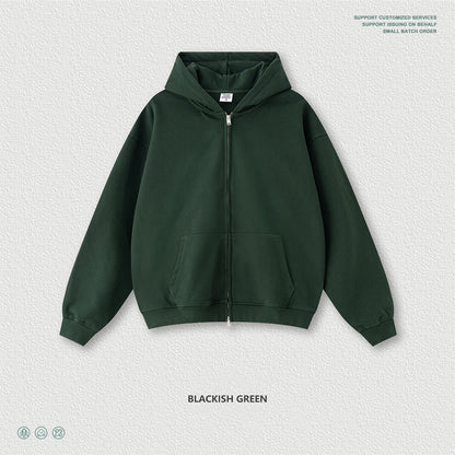 ZODF Trendy 2025 Heavy Weight 445gsm Zipper Hoodies For Man Unisex Casual Zip-up Hooded SweatShirts Coats HY1102