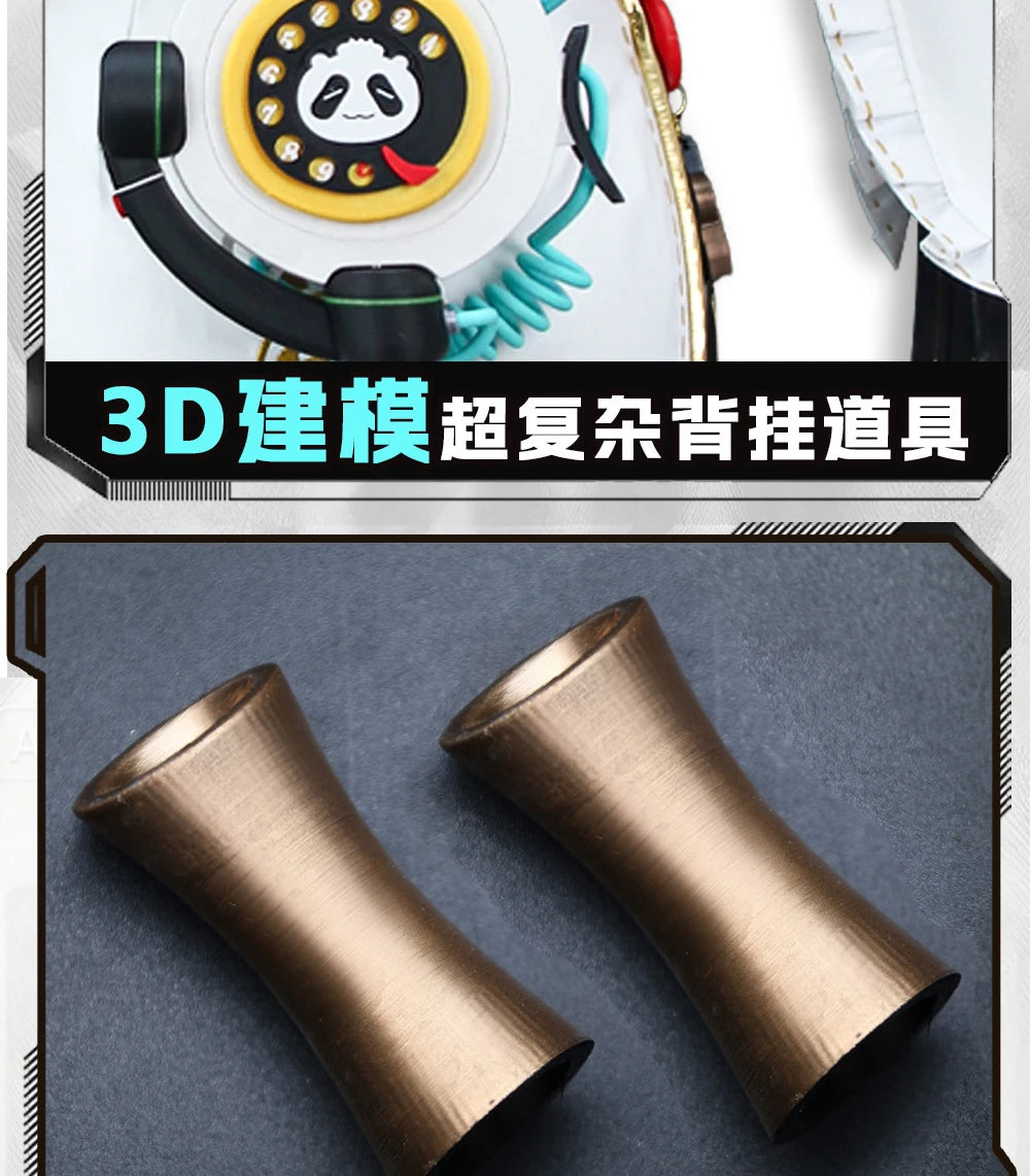 Dialyn Cosplay Costume Wig Zenless Zone Zero Uniform Earrings Headwear Telephone Prop Halloween Party Carnival for Women Girls