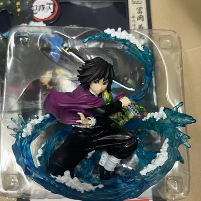 17cm Demon Slayer Anime Tomioka Giyuu Action Figure Water Breathing Statue Figurine Model Collection Room Decora Desk Toys Gift