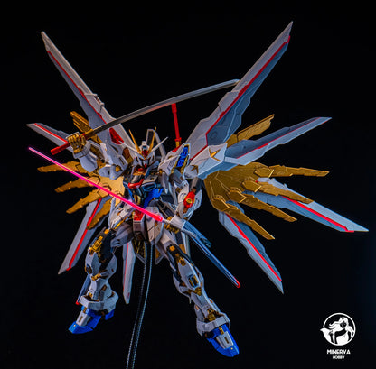 In Stock Minerva Hobby Head Carving STRIKE FREEDOM MG MGEX Assembly Model Kit Fate With Lamp Toy Mecha Model Head Toys Gifts