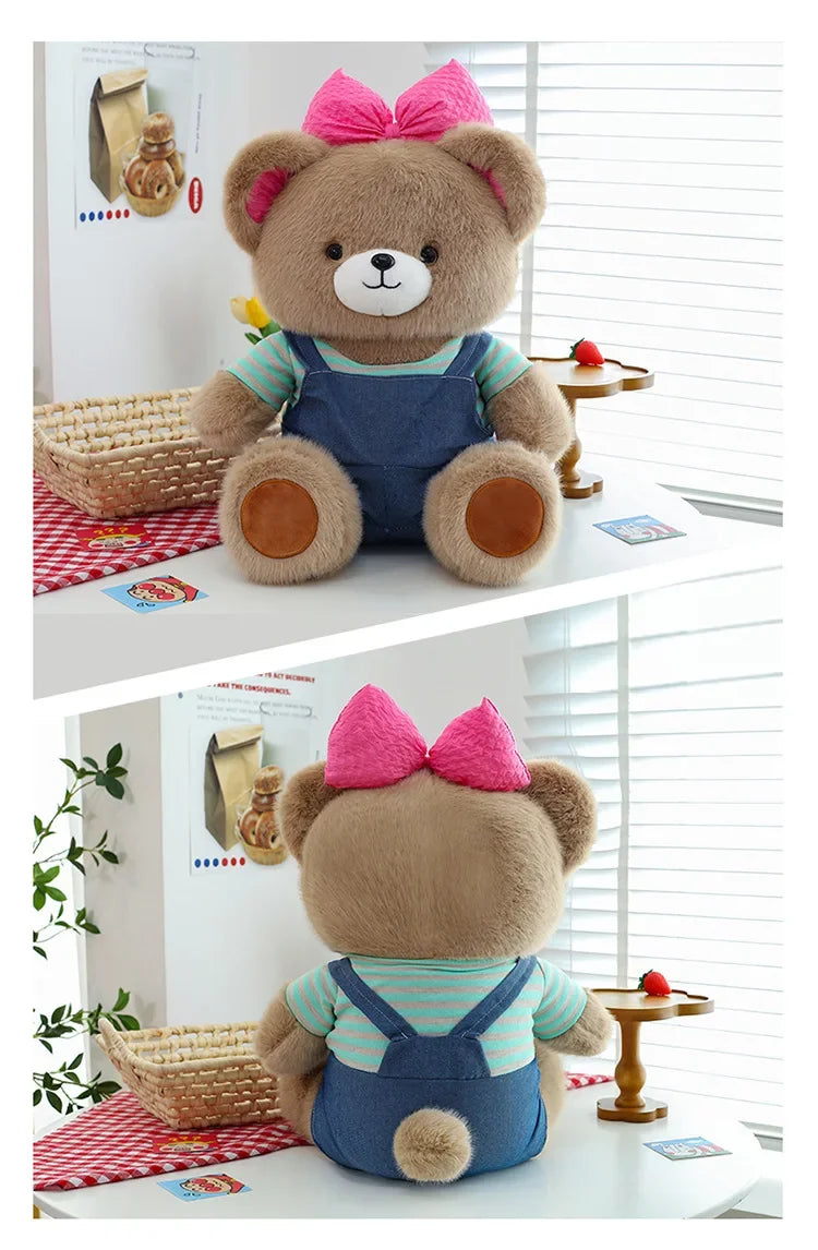 Cute Classic Butterfly Feifei Bear Plush Toys Kawaii Bow Tie Bear Plushie Pillow Stuffed Soft Dolls for Kids Girls Lover Gifts