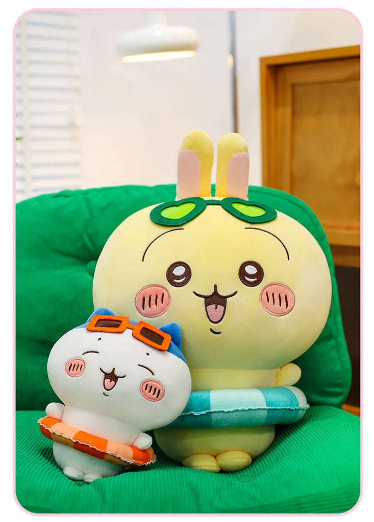 25/35/45cm Big Size Chiikawa Cartoon Anime Plush Stuffed Doll Hachiware Room Decoration Plushies Pillow Ornaments Holiday Gift