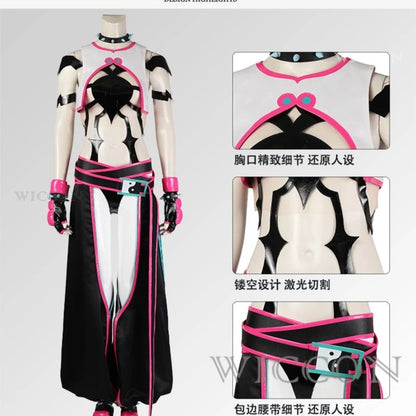 SF6 Juri Han Cosplay Costume Set Polyester Women