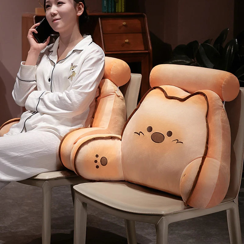 Comfortable Thickened Lumbar Support Cushion With Headrest Cartoon Cookie Anime Back Cushion Chair Bed Office Bedroom Girl