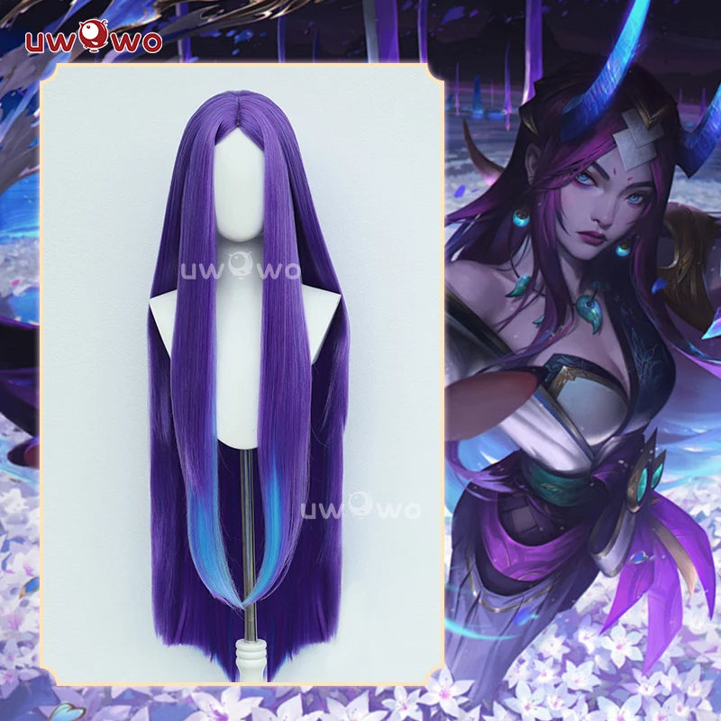 UWOWO Irelia Wig Game League of Legends/LOL: Spirit Blossom Irelia Cosplay Wig Long Hair Purple Wig Halloween Wig