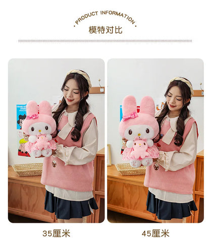 new 45/55/75cm Big Size Kuromi My Melody Sanrio Anime Plush Stuffed Doll Room Decoration Plushies Pillow Ornaments Holiday Gifts