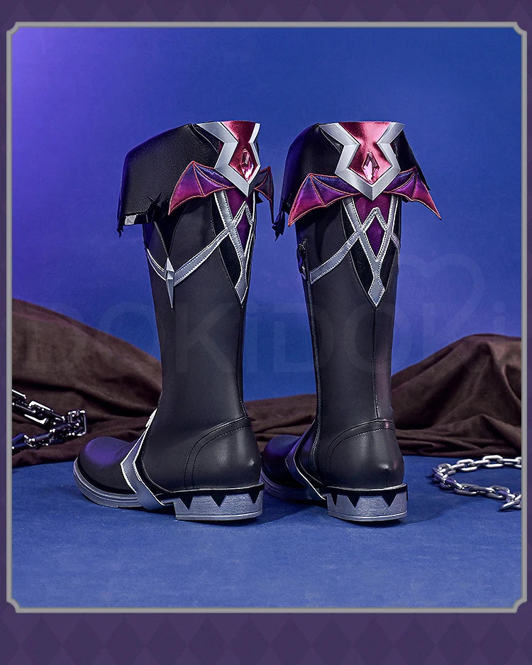 Flins Durin Cosplay Shoes Game Genshin Impact DokiDoki-SR Men Short Long Black Boots Kyryll Chudomirovich Halloween Cosplay