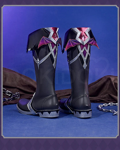 Flins Durin Cosplay Shoes Game Genshin Impact DokiDoki-SR Men Short Long Black Boots Kyryll Chudomirovich Halloween Cosplay