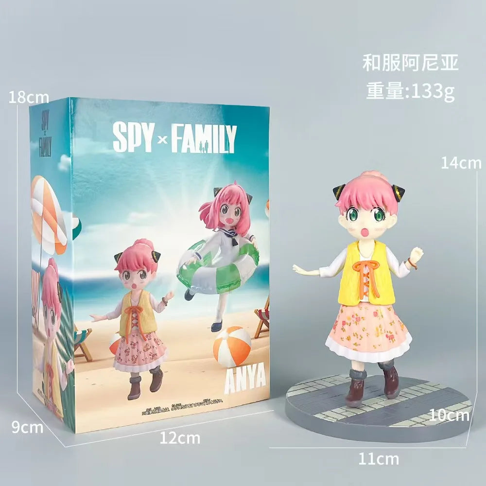 Anime Spy×Family Action Figures Anya Forger Summer Swimsuit Figurine Dolls Model Cute Toy PVC Collectible Ornament Birthday Gift