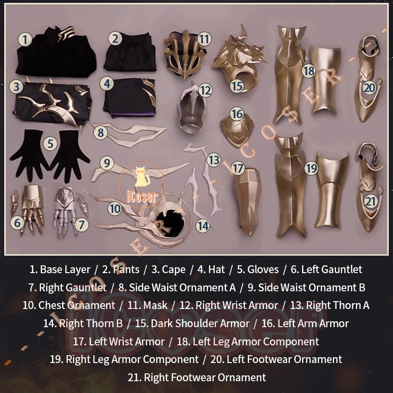 iCoser Honkai Star Rail Flame Reaver Cosplay Costume Uniform Cloak Ember Raider Mask Festival Halloween Party for Women Girls