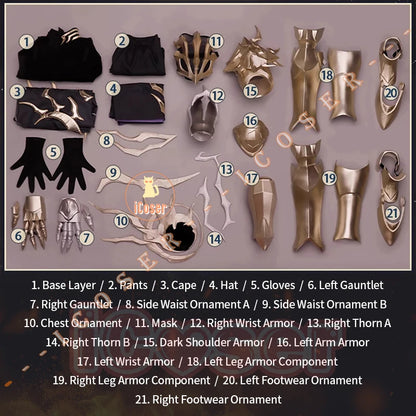 iCoser Honkai Star Rail Flame Reaver Cosplay Costume Uniform Cloak Ember Raider Mask Festival Halloween Party for Women Girls