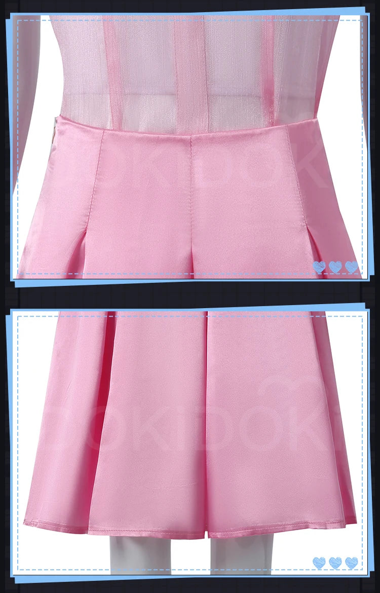 Glinda Elphaba Cosplay Costume Wicked Cosplay【XS-3XL】DokiDoki-N Women Black Pink Dress Glinda Cosplay School Uniform Plus Size