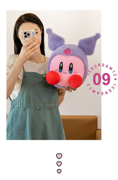 60cm Big Size Kirby Cosplay Sanrio Kuromianime Plush Stuffed Doll Room Plushies Pillow Cute Ornaments Children's Holiday Gifts