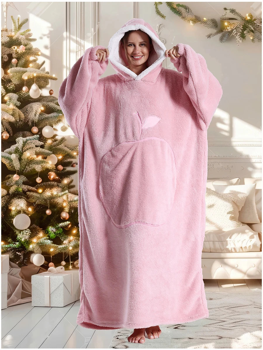Women Hoodies Autumn Winter Extra Long Oversized Loungewear Clothes Couple Hoody Pajamas Warm Blanket Hoodie Plush Men Homewear