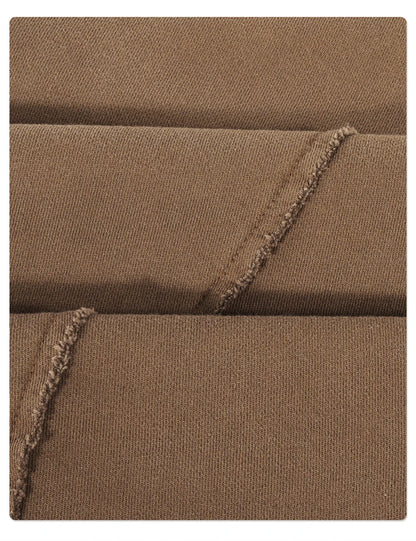 ZODF Retro Autumn Washed Loose Edge 430gsm Cotton Pants For Man Unisex Distressed Old Money Straight Patchwork Trousers HY1105