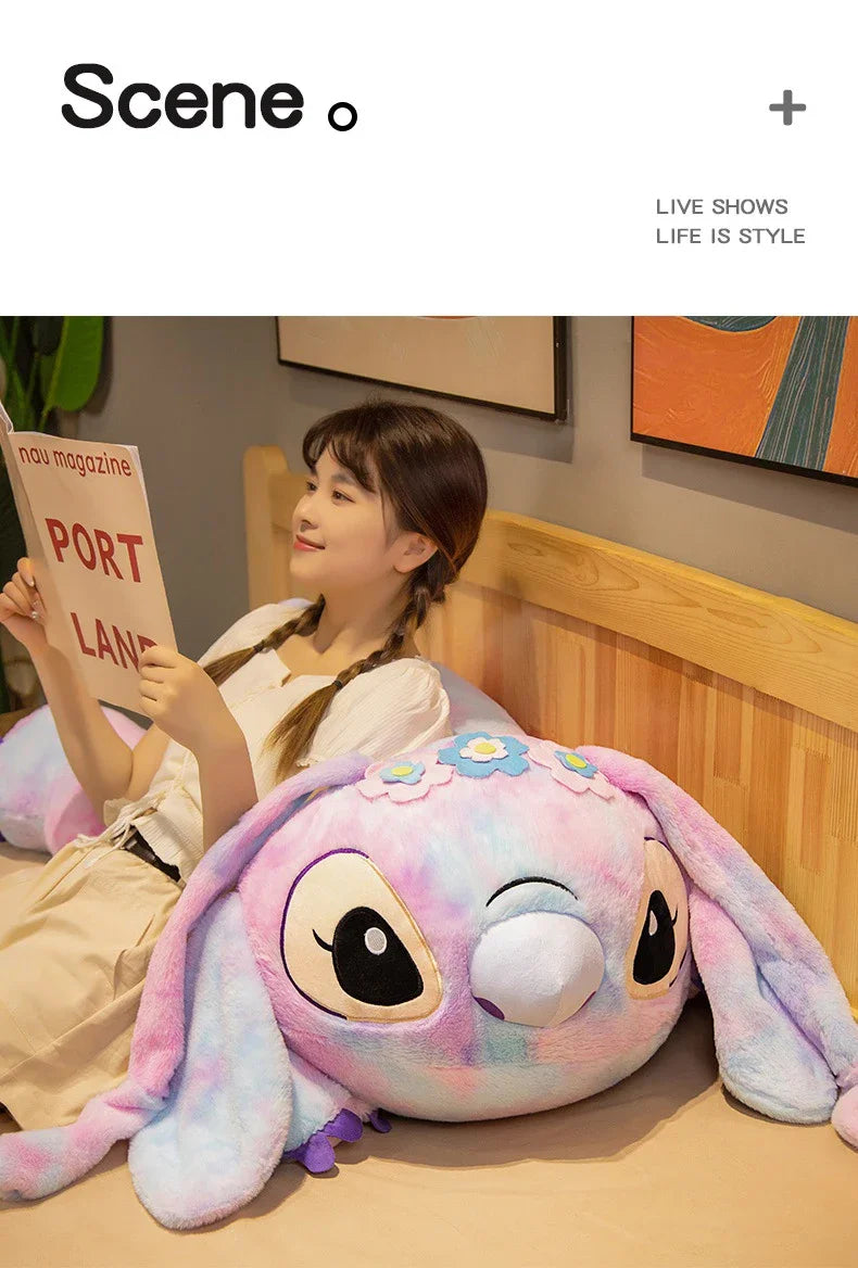 New Disney Lilo and Stitch Plush Toys Cartoon Anime Plushie Purple Pink Angel Dolls Pillow Soft Stuffed Xmas Gift for Children