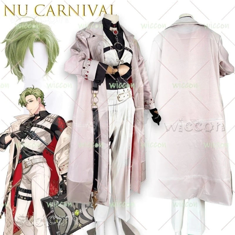 Aulwen Silver Bullet Nu Carnival Confessor Adult Polyester Costume - suit wig / XS