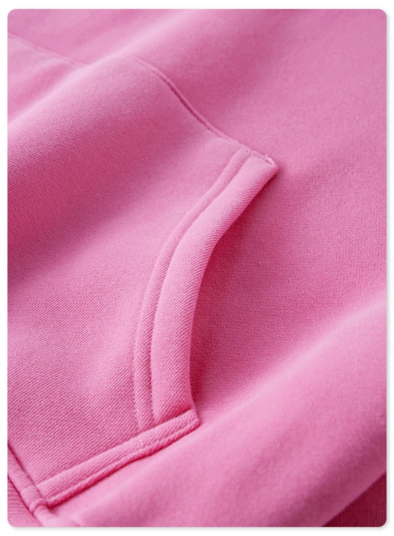 ZODF Chic Sexy Women Super-short Fleece Cropped Hoodies Girl Female Hip Hop Loose 345gsm Solid Hooded Pullover Streetwear HY0340