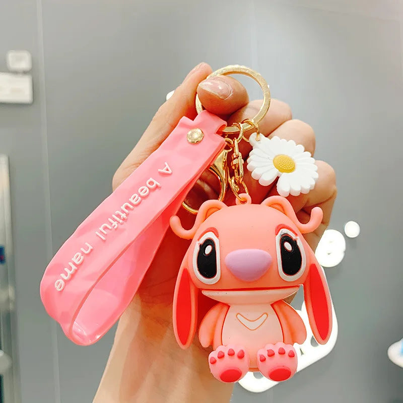 Disney Stitch Keychain Cartoon Cute Lilo & Stitch Keyrings,Durable Anime Keychains for Women Men Kids,Multi-Color Gift Ornaments