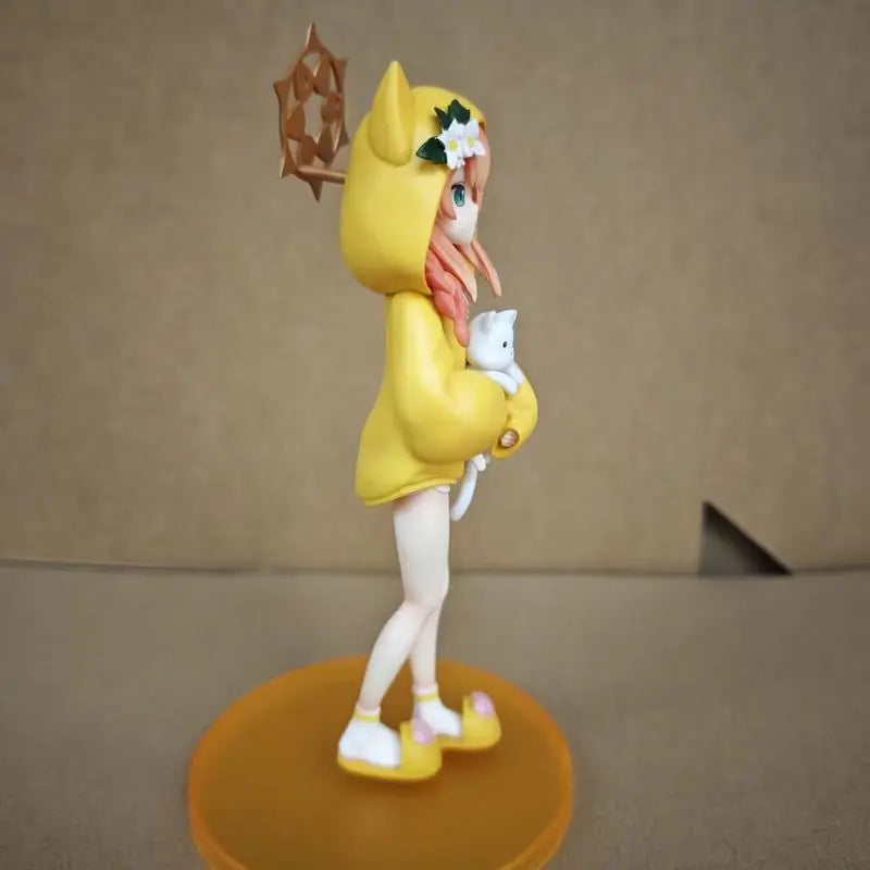 New Blue Archive Iroha Marie Figure Cat Ear Hoodie Anime Girl PVC Model Desktop Decoration Collectible Cute Toy Fans Gift 19cm