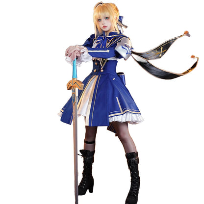 IN STOCK Saber Cosplay Costume Game Honkai: Star Rail x Fate Stay Night【S-2XL】DokiDoki-R Halloween Saber Costume Plus Size