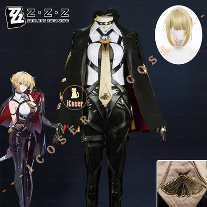 iCoser Zenless Zone Zero Evelyn Chevalier Cosplay Costume Wig Uniform Jacket Headwear Earrings Stars of Lyra Halloween for Women