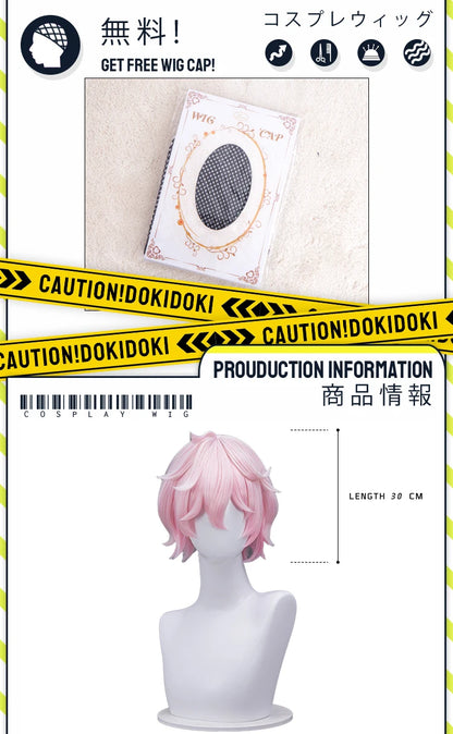 IN STOCK Dahlia Ifa Wig Game Genshin Impact DokiDoki Men Pink Hair Mondstadt Ifa Cosplay Dahlia Book Prop Free Wig Cap