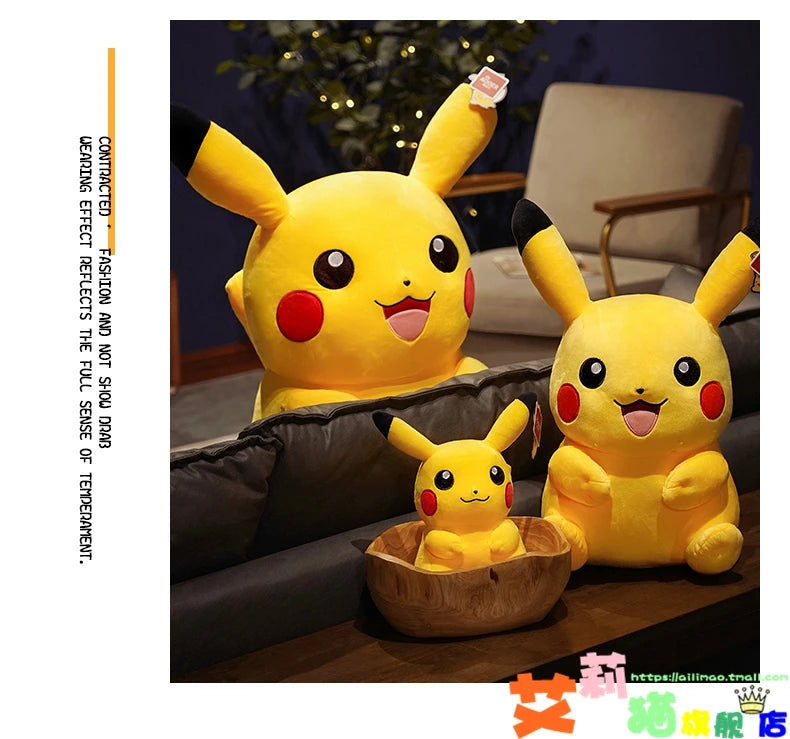 55/62/80CM Big Size Pokémon Pikachu Plushies Cartoon Anime Peluche Kawaii Ornament Stuffed Comfortable Soft Doll Children Gift