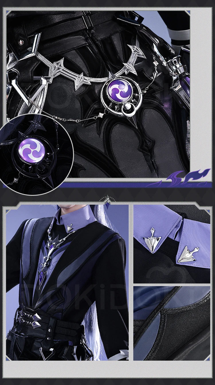 Flins Cosplay Costume Game Genshin Impact【S-3XL】DokiDoki-SR Kyrll Chudomirovich Flins Cosplay Men Halloween Costume Plus Size