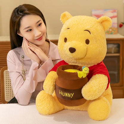 35-55cm Anime Honey Jar Winnie The Pooh Soft Plush Toys Pooh Bear Stuffed Animal Dolls Children Kids Kawaii Birthday Gift