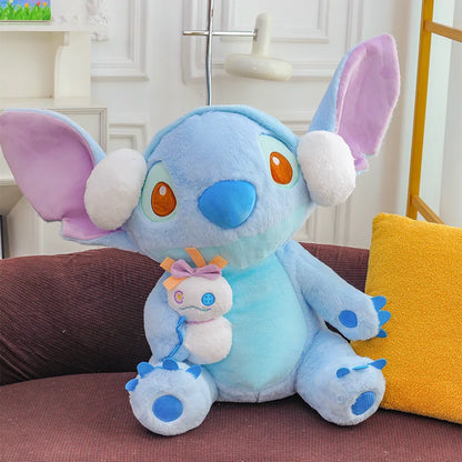 60/80/100cm Super Big Size Stitch Winter Disney Kawaii Anime Plush Stuffed Doll Cartoon Plushies Children's Pillow Holiday Gift