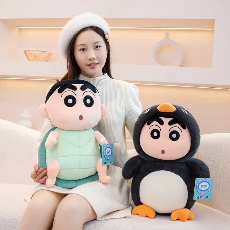 40cm Penguins Crayon Shin Chan Plush Toy Kawaii Tortoise Shin Chan Plushies Soothing Doll Cartoon Japanese Style Doll Gifts Gir