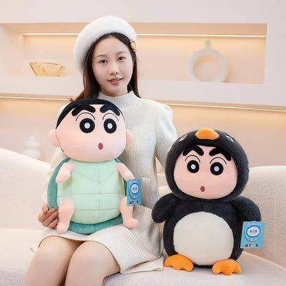 40cm Penguins Crayon Shin Chan Plush Toy Kawaii Tortoise Shin Chan Plushies Soothing Doll Cartoon Japanese Style Doll Gifts Gir