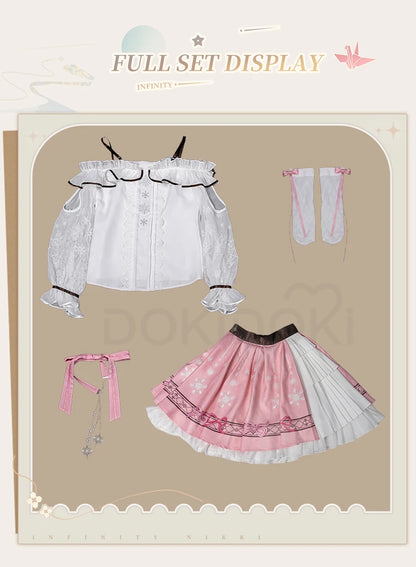 IN STOCK Nikki Cosplay Costume Game Infinity Nikki DokiDoki-SR Women Cute Pink Dress Nikki Snow Dress Cosplay Lolita Halloween