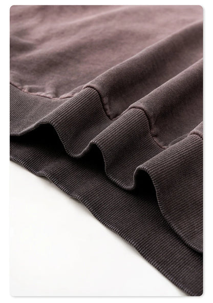 ZODF American Retro Washed Cotton Hoodie For Men Unisex Autumn High Street Oversized Knitted 380gsm Hooded Pullovers Coat HY0913