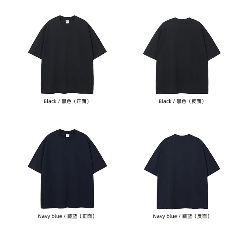 ZODF New Spring Summer Men 305gsm Cotton T Shirts Unisex Heavy Weight Oversized FG Noshrink Basic Solid T-Shirt Tees HY0165