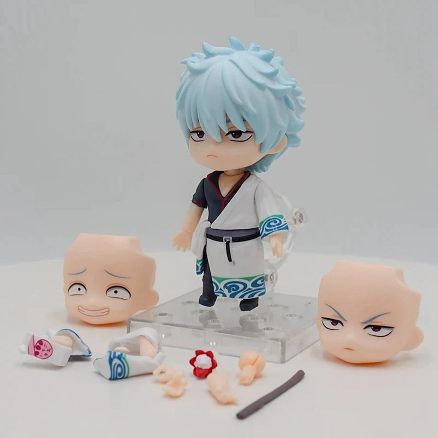 10cm Gintama Anime Figure #2420 Sakata Gintoki Action Figure Humorous Man Figurine PVC Collection Model Doll Toys Birthday Gifts