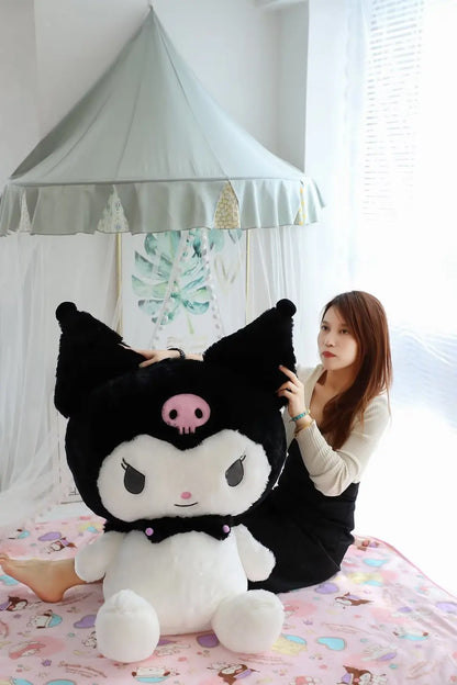 Big Size Sanrio Kuromi Series Plush Toys Kawaii Kuromi Stuffed Dolls Bedside Pillow Bay Window Large Cushion Gift For Kids